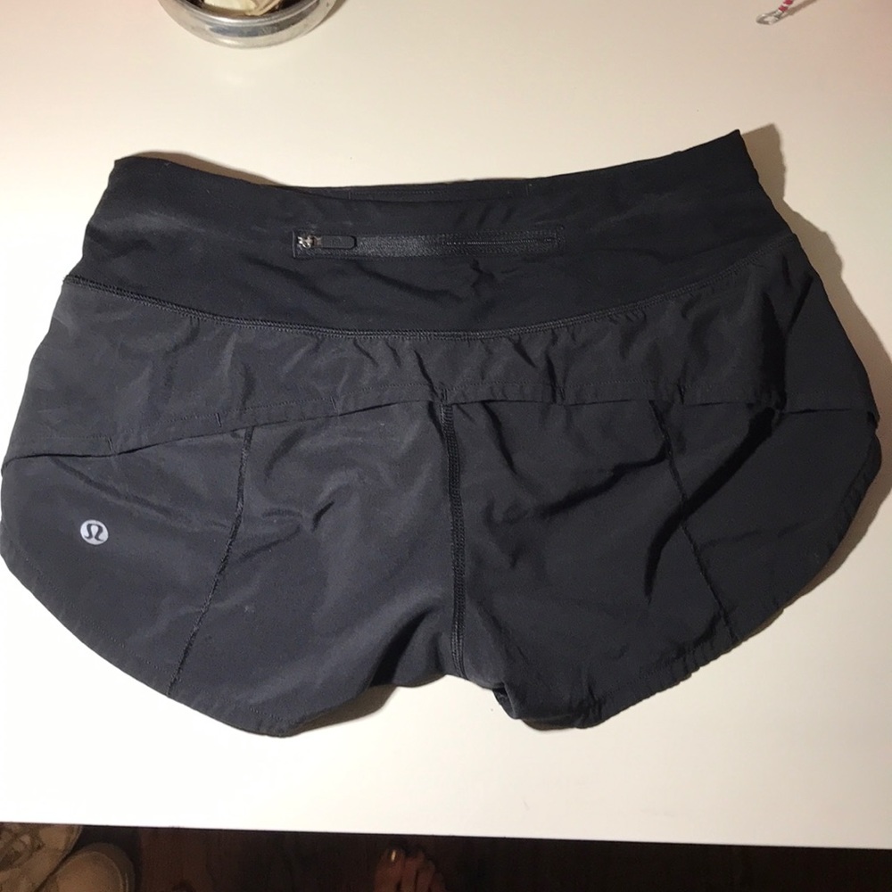 black lululemon speed up shorts